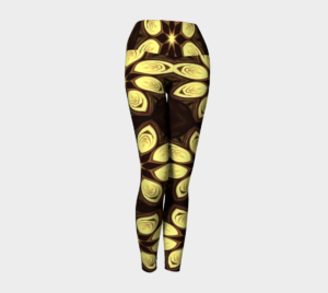 image of golden petals yoga leggings