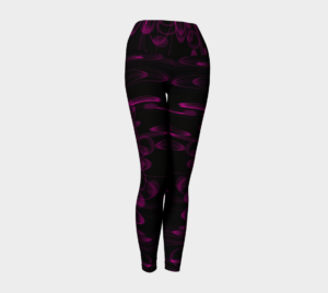 image of rich pink and black yoga leggings
